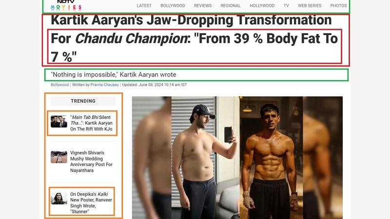 Kartik Aaryan Transformation for Chandu Champion