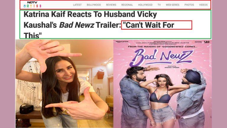 Katrina Kaif Reaction Bad News